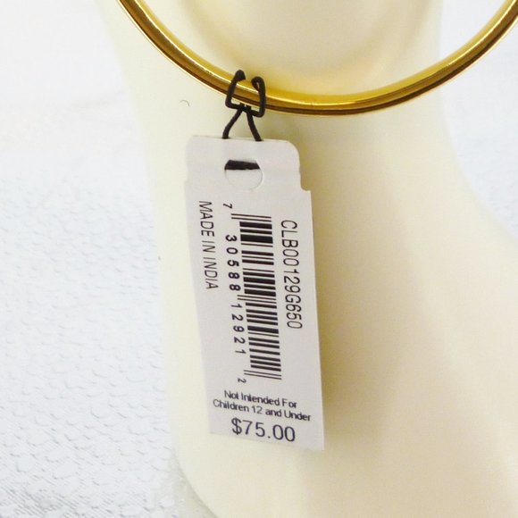 Carolee Bracelet Pink Gemstone "Joy" Gold Plate Hinged 2.5" NWT Orig $75 M489 - Picture 4 of 7